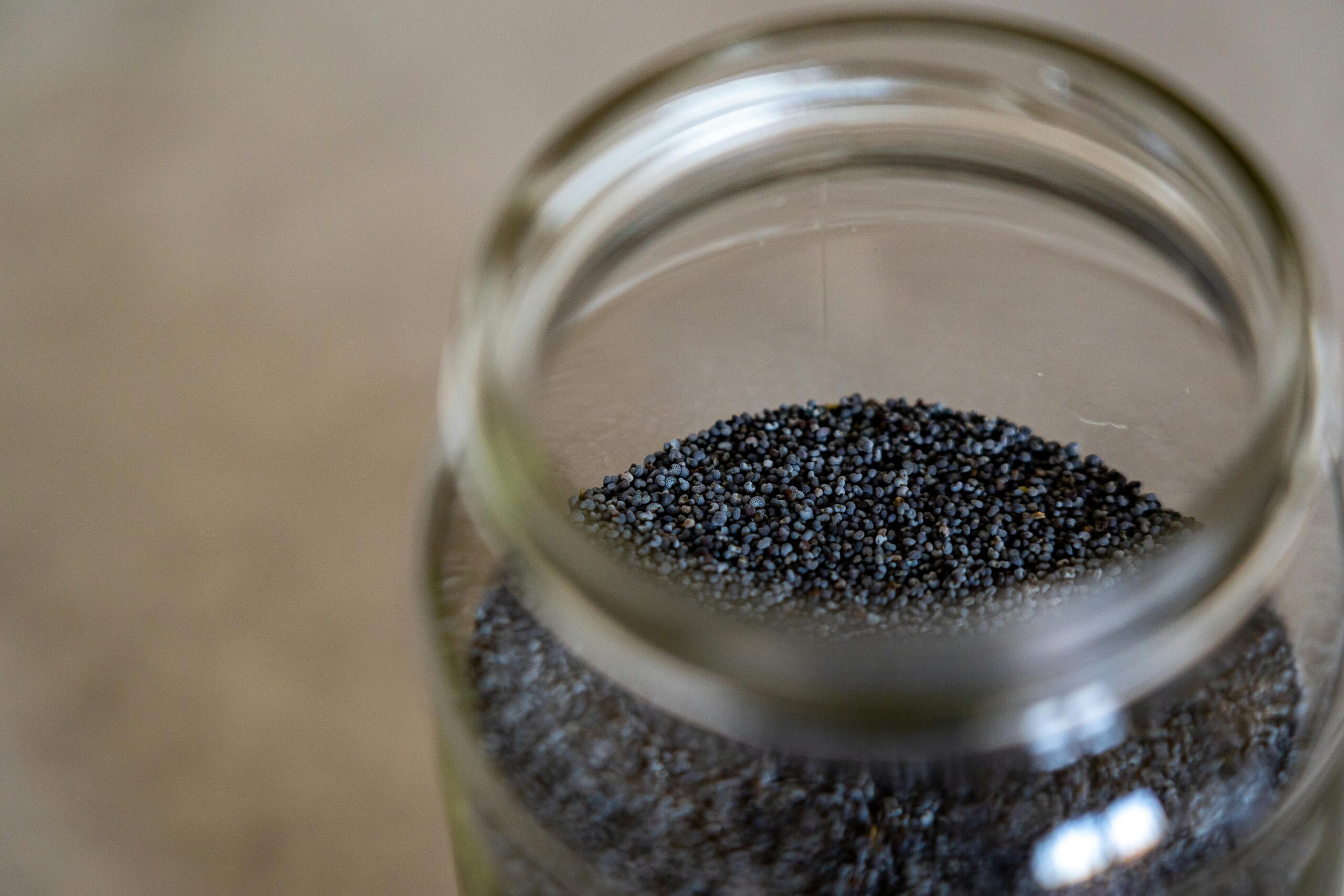 Chia seeds in jar